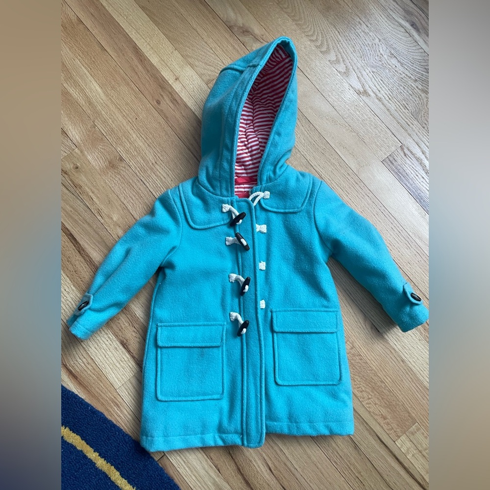 Mini Boden Robin's Egg Blue Pea Coat